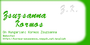 zsuzsanna kormos business card